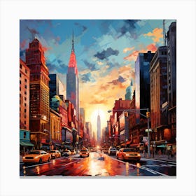 Sunset In New York City 1 Canvas Print