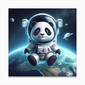 Panda Bear In Space Canvas Print