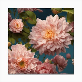 Pink Dahlias Canvas Print