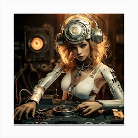 Robot Dj Canvas Print