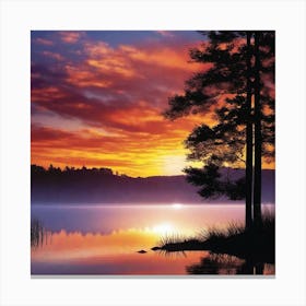 Sunset Over Lake 29 Canvas Print