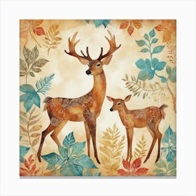 Outback Animals 2 Motif Batik Deer Art Print 3 1 Canvas Print