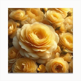 Yellow Roses Wallpaper Canvas Print