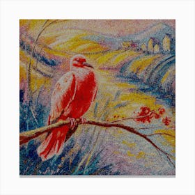 Dove On A Branch, Painting Art Canvas Print
