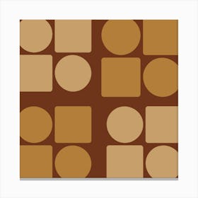 Brown And Beige Squares Canvas Print