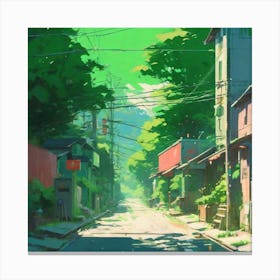 Street In A City Canvas Print