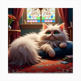 Little White Cat Canvas Print