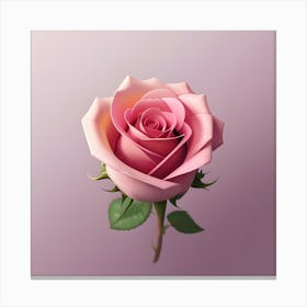 Pink Rose Art Canvas Print