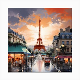 Paris At Sunset 1 Canvas Print