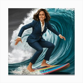 Obama Riding A Wave Canvas Print