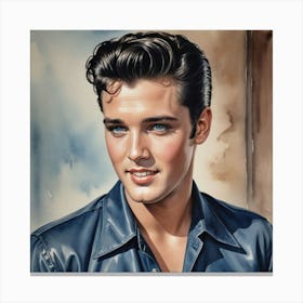 Soulful Gaze of a Legend Elvis Presley Rock'n'Roll Canvas Print