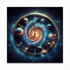 Galaxy Clock Canvas Print