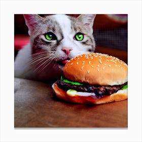 Burger Cat Canvas Print