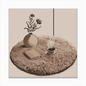 Cozy Living Room Rug Canvas Print