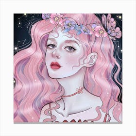 Girl With Pink Hair Canvas Print