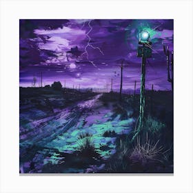 Lightning On The Road Canvas Print