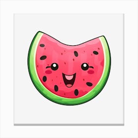 Kawaii Watermelon Canvas Print