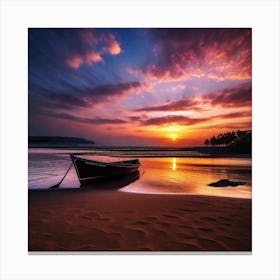 Sunset On The Beach 121 Canvas Print