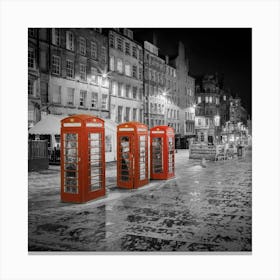 Evening Impression Of The Royal Mile In Edinburgh In Colorkey Canvas Print