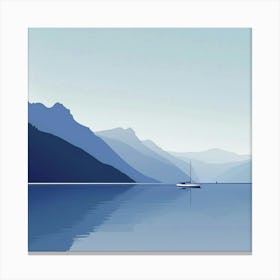 A Lake Geneva In Switzerland Minimal Canvas Print