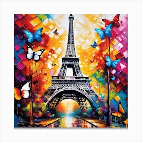 Paris With Butterflies 140 Canvas Print