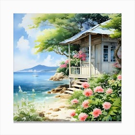 House By The Sea Canvas Print