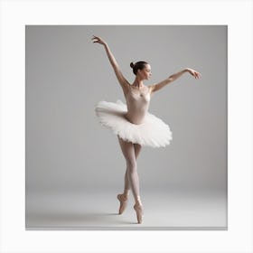 Ballet Dancer In White Tutu Canvas Print
