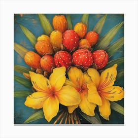 Tropical Lilies Art Canvas Print