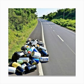 Garbage On The Road 14 Canvas Print