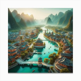 Chinese Village 1 Canvas Print