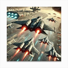 Fighter Squadrons Ares Class Battleship Canvas Print