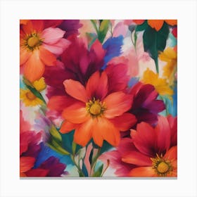 Brightly Colored Flowers Canvas Print