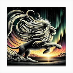 Lion At Night Canvas Print