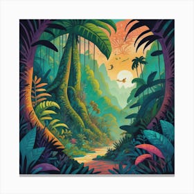 Jungle Scene Canvas Print