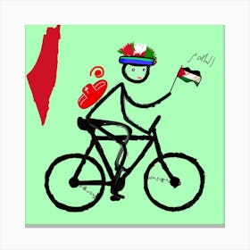 Palestinian Cyclist Canvas Print