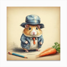 Hamster In A Suit 7 Canvas Print