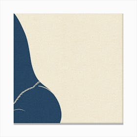 Blue Nude Female Side Profile Canvas Print