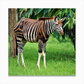 Zebra In The Jungle Photo Canvas Print