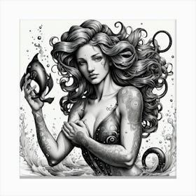 Zodiac Water Bearer Aquarius Canvas Print