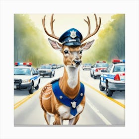 Police Deer Canvas Print