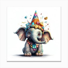 Birthday Elephant 3 Canvas Print