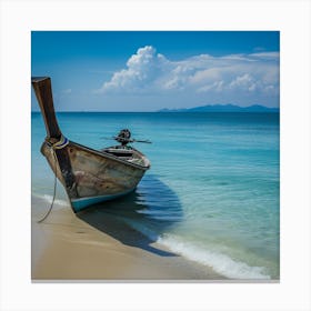 Old Boat On The Beach Canvas Print