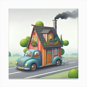 A Image Of A House Design As A Car 2 Canvas Print