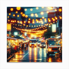 Night Market In Bangkok Canvas Print
