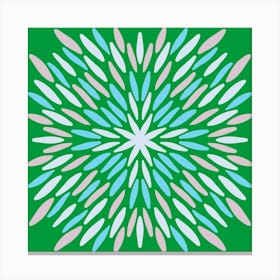 Petal Burst - green and blue Canvas Print