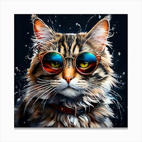 Cat With Sunglasses 9 Canvas Print