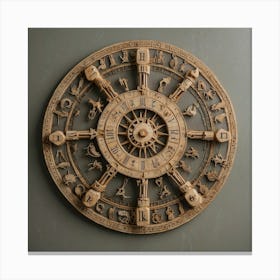 Horoscope Wall Clock Canvas Print