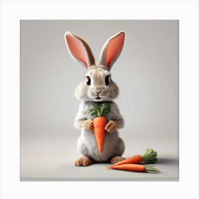 Bunny Holding Carrots Canvas Print