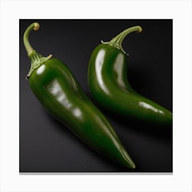 Two Green Peppers Canvas Print