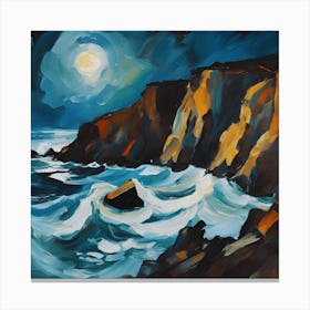 Cliffs At Night Canvas Print